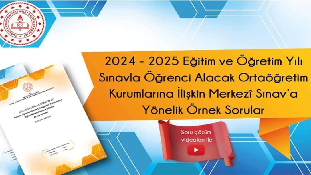 LGS MERKEZÎ SINAVINA YÖNELİK YENİ ÖRNEK SORULARI YAYIMLANDI